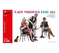 Set Miniart 1/35 Di Cafe Visiteurs 1930-40 Con 3 Figure Civili, Un Cane E Mob