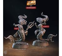 Set Miniatura Sirena Nereide Figura Per TTRPG Come D&D 5E
