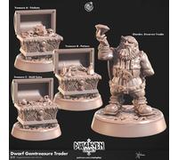 Set Miniature Gioielli Nano Cofanetto di Tesoro Figurina per TTRPG Come D&D5E