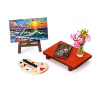 Set Miniature Vintage per Casa delle, paesaggio marino al tramonto
