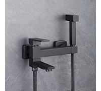 Set miscelatore a spruzzo per WC a parete con doccetta nera, accessorio per WC caldo e freddo, kit per bidet, miscelatore per bidet, doccia