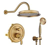 Set miscelatore doccia a 2 vie con soffione a pioggia, tubo flessibile e supporto, sistema doccia moderno di lusso