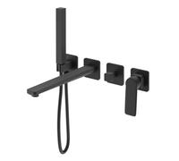 Set miscelatore monocomando vasca incasso a parete con doccetta serie Atlantic nero opaco - CONFEZIONE: 1 pz., Colore: Nero Opaco