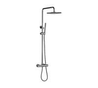 Set miscelatore termostatico per doccia, multifunzione, montaggio a parete, colonna doccia a vista con deviatore, soffione a pioggia, in ottone massiccio, set doccia con soffione doccia e doccia