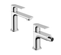 Set miscelatori Hansgrohe Rebris E lavabo e bidet cromo scarico tradizionale