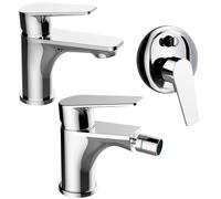 Set miscelatori lavabo bidet e incasso doccia quaranta sprint in ottone cromo