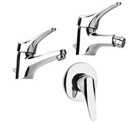 Set miscelatori lavabo + bidet + incasso doccia Piralla Ariel ottone cromato con PILETTA DI SCARICO INCLUSA 0RE00088A21 0RE00094A16 0RE00410A16