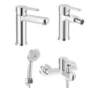 Set miscelatori lavabo bidet vasca con duplex Iole in ottone cromato