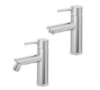 Inbagno Set miscelatori lavabo e Bidet monocomando, Cromato Lucido in Acciaio Inox, Inclusa piletta Click clack cromata, York