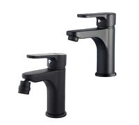 Set miscelatori lavabo e Bidet Nero Opaco, in Ottone monocomando, Serie Paco