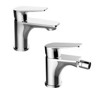 Set miscelatori lavabo e bidet scarico clik clack quaranta sprint ottone cromato