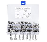 Set misto di 410 viti autofilettanti, viti a testa tonda con taglio a croce, kit di ferramenta in acciaio al carbonio M3, M4, M5 per utensili elettrici, lavori fai-da-te domestici