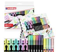 Set misto di mini pennarelli, evidenziatori e penne Edding Pastel 15S