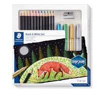 Set misto STAEDTLER n. 4 - 12 matite colorate e 4 pennarelli metallizzati | Mina super morbida, colori brillanti, con temperino - Bambini e adulti - Codice articolo 61 149C