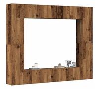 Set Mobile TV 8 pz Montato a Parete Legno Antico in Truciolato Tavolino Porta Tv Mobili Soggiorno Mobile Sala Mobile Soggiorno Moderno per Sala Giochi Camera Da Letto Sala Da Pranzo Sala Studio