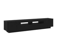 Set Mobile TV Elegante in Rovere Nero con Connettività USB | Design Moderno con Ampio Spazio di Archiviazione e Porte Scorrevoli | Mobili per Intrattenimento per il Soggiorno | Unità Multimediale | M