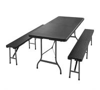 Set Mobili da Birreria 180 cm Pieghevole 2x Panca da Sagra 1x tavolo XL Set