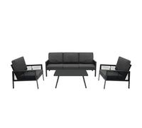 Set Mobili da Esterno 4 Pezzi in Alluminio Divano Tavolino Poltrone Grigio