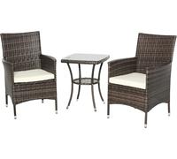 Set Mobili da Giardino Rattan Set Arredamento Giardino 3pz Tavolo con 2 Sedie co