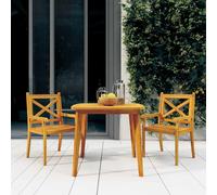 Set Mobili da Pranzo per Giardino 3 pz Legno Massello di Acacia