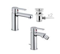 Set Mocca lavabo e Bidet Frattini pilette Incluse
