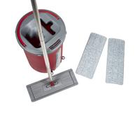 SET MOCIO LAVAPAVIMENTI MOP SECCHIO A 2 SCOMPARTI SALVASPAZIO 2 PANNI MICROFIBRA