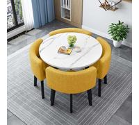 Set moderno con tavolo da pranzo con 4 sedie, 89,9 cm, tavolo da conferenza e sedia, per sala da pranzo, elegante arredamento per reception, design perfetto per casa e ufficio