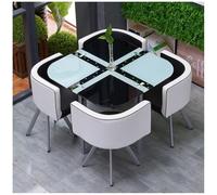 Set moderno con tavolo e sedie rotondi/quadrati, elegante mobile da bar per cucina, balcone, camera da letto, biblioteca, sala da biliardo, ufficio, design salvaspazio, 63,5 cm