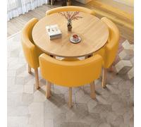 Set moderno da cucina con tavolo da pranzo per 4 persone con sedie, tavolo rotondo per sala conferenze, tavolo e sedie per 6