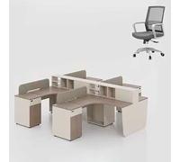 Set moderno da scrivania e sedia ufficio direzionale, professionale minimalista for computer con comoda ergonomica combinata, elegante tavolo scrittura