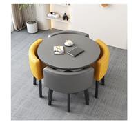 Set moderno giallo e grigio scuro con tavolo e sedia per ufficio piccolo tavolo da conferenza per cucina e soggiorno, design rotondo semplice, perfetto per uso domestico e club