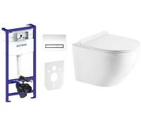 Set modulo di installazione con placca di comando e guarnizione Oltens Triberg 58300100, vaso WC Oltens Hamnes 42513000, 45110000