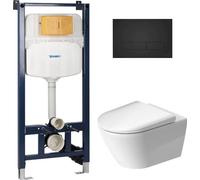 Set modulo di installazione Duravit DuraSystem WD1029000000, vaso WC con copriwater a discesa lenta Duravit D-Neo 45770900A1, WD5009031000