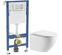 Set modulo di installazione Geberit Duofix 111.170.00.2, vaso WC con copriwater a discesa lenta Omnires Ottawa OTTAWAMWBP