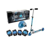 Set Monopattino Blu con Casco e Protezioni Max 50Kg Ruote Pu 120Mm Abec 5 Taglia M - Teosport