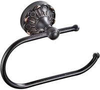 Set Montato a Parete in Ottone Antico - Supporto per Rotoli di Carta igienica e spazzolino, Rack con Bracci Aperti per Asciugamani, Adatto a Chi AMA Lo Stile Vintage,Oil Matte Black