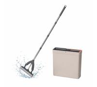 Set mop Relaxdays, secchio 5 L con strizzatore, 3 scomparti, beige