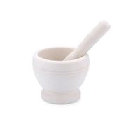 Set mortaio e pestello Mortaio in plastica con pestello, frantoio for pillole, macinaspezie, ciotola, pesto in polvere, macinazione della superficie di contatto(White)