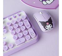 Set mouse tastiera wireless Sanrio Kuromi viola retrò tasti macchina da...