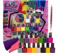 L.O.L Surprise! by Townley Girl Set per nail art tie-dye da 19 pezzi, 15 smalti per unghie non tossici, brillanti, vibranti, opachi e scintillanti e accessori tie-dye - Dai 5 anni in su
