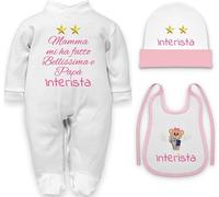set nascita abbigliamento Interista per la piccola tifosa divertenti papà regalo nascita bimba tutina inter neonata femmina: tutina, cappello bavetta 0-3 mesi