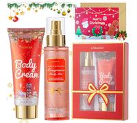 Set Natale Regalo,Set Corpo Donna,Include Body Moisturizer,Perfume e Biglietti di Natale,Creme Corpo Donna Regalo,Profondamente Nutriente,Idee Regalo per La Famiglia e Gli Amici