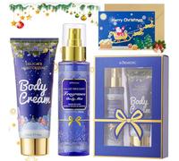 Set Natale Regalo,Set Corpo Donna,Include Creme Corpo Profumate e Perfume,con Biglietti di Natale,Creme Corpo Donna Regalo,Set Regali Natale Donna per La Famiglia e Gli Amici