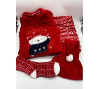 SET NATALIZIO FAMILY BAMBINO CORAL PIGIAMA CAPPELLO CALZINI PAPALINA PB0458