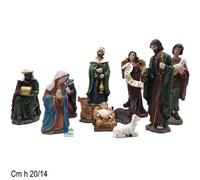 SET NATIVITA' 11 PZ PERSONAGGI PRESEPE NATALIZIO CM H 20/14 STATUETTE ART34312