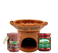 Set nduja di Spilinga dolce + piccante + scaldanduja artigianale | prodotto artigianale