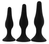 Set nero plug anale x3 silicone plug anale per uomini tappo a ventosa per donne sex toys anali stimolazione prostatica per uomini Butt plυg buttplug for beginners FOPS A10-5