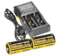 Set Nitecore D2 Caricabatterie + 2x Nitecore 18350 Li-Ion Batteria
