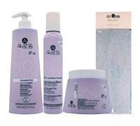SET NO YELLOW - ANTI-GIALLO Per Capelli Biondi, Grigi e Decolorati: Shampoo 500ml + Balsamo Mousse 200ml + Maschera 500ml + Fascia Per Capelli