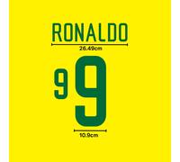 Set Nome Casa Brasile 2002 - Patch Trasferimento Calore Ronaldo #9 | Font Era...